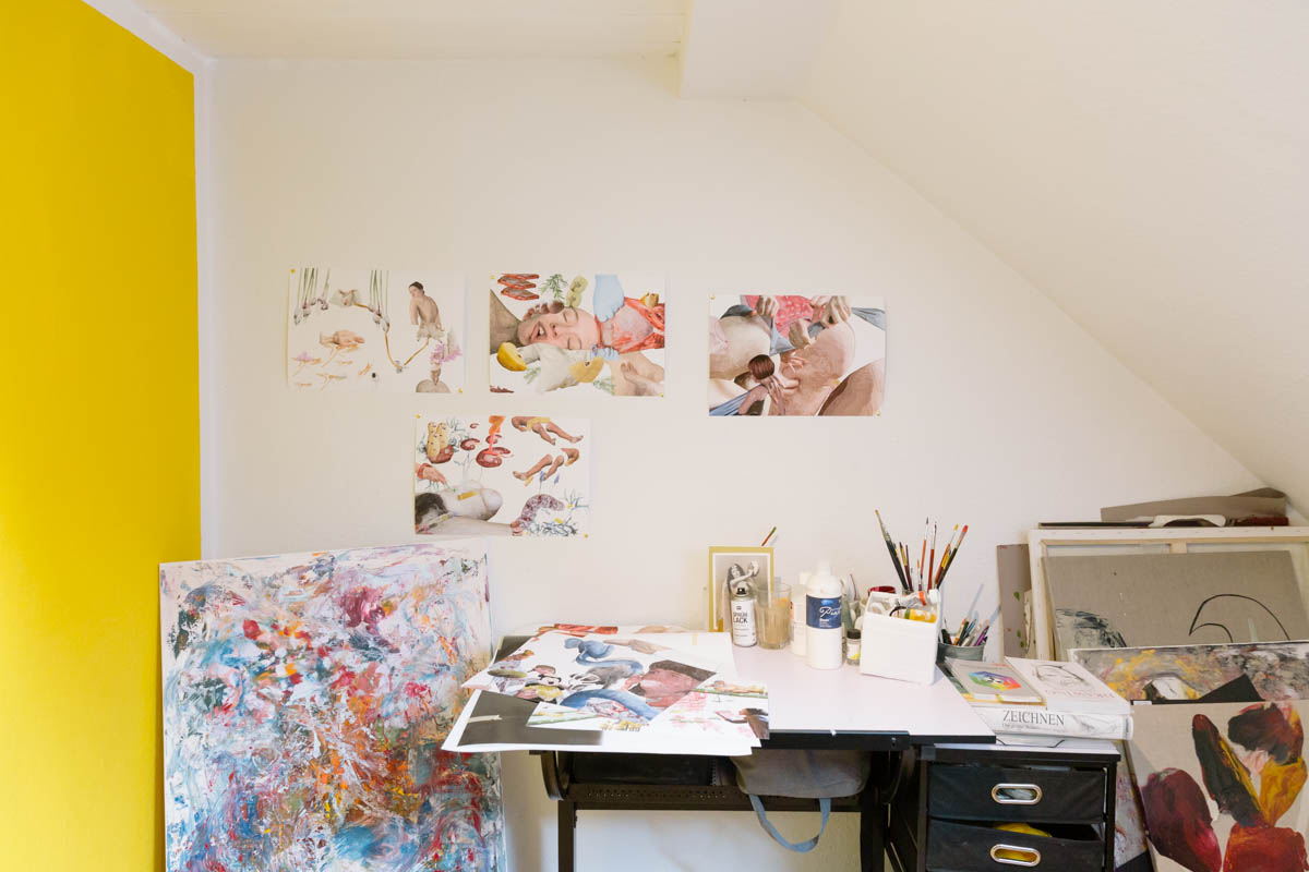 Lisa Grätsch im Atelier. Foto: Monika Hanfland